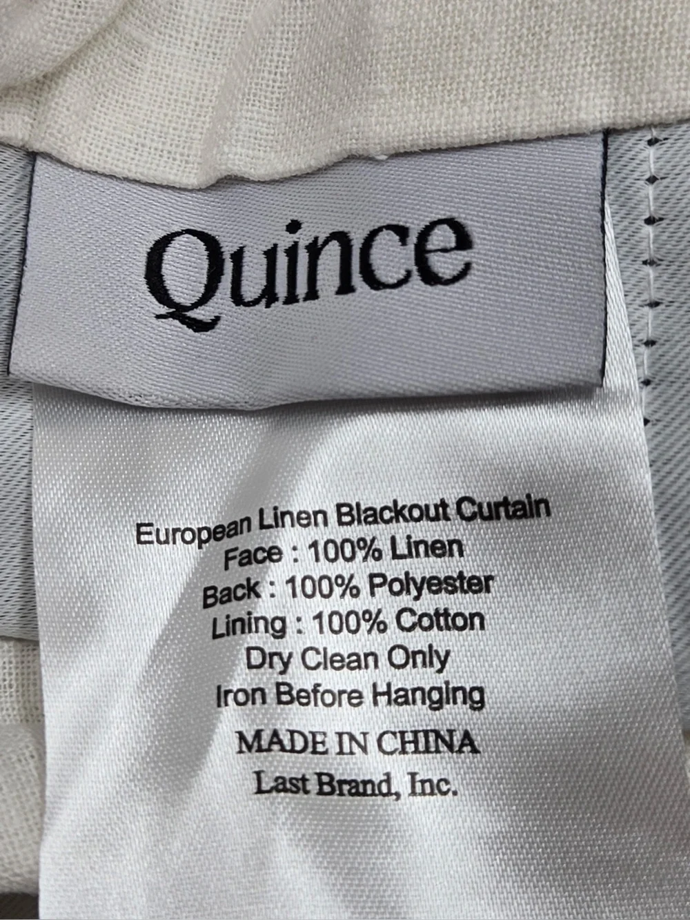 QUINCE Set Of 2 48x96 European Linen True Blackout Curtains Cream 0470